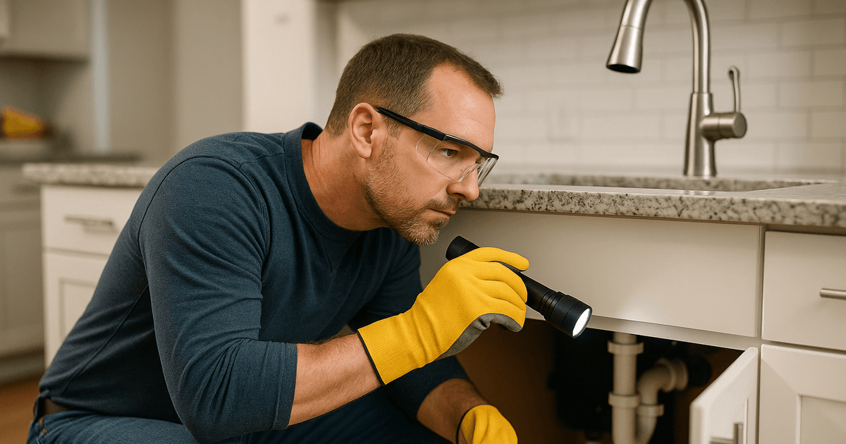 Technician working on appliance